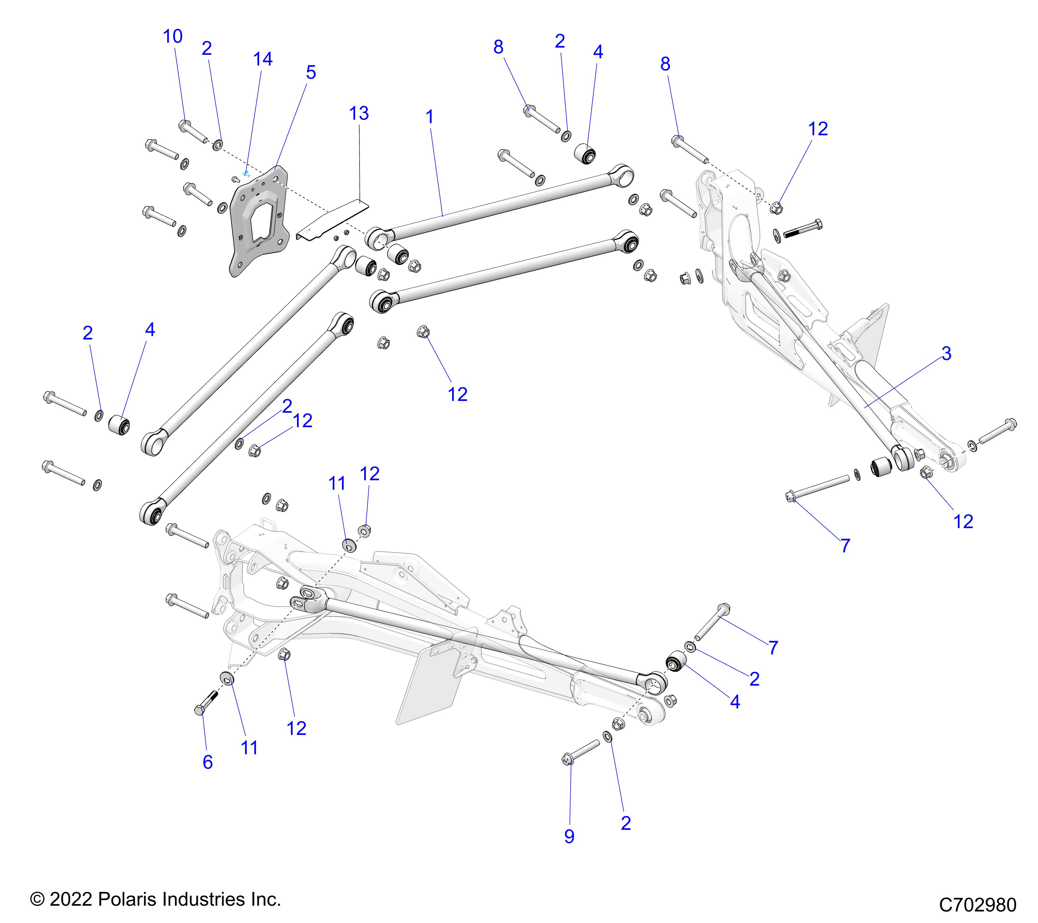 SUSPENSION, REAR TRAILING ARMS MOUNTING - Z22G4E92AJ/BJ (C702980)