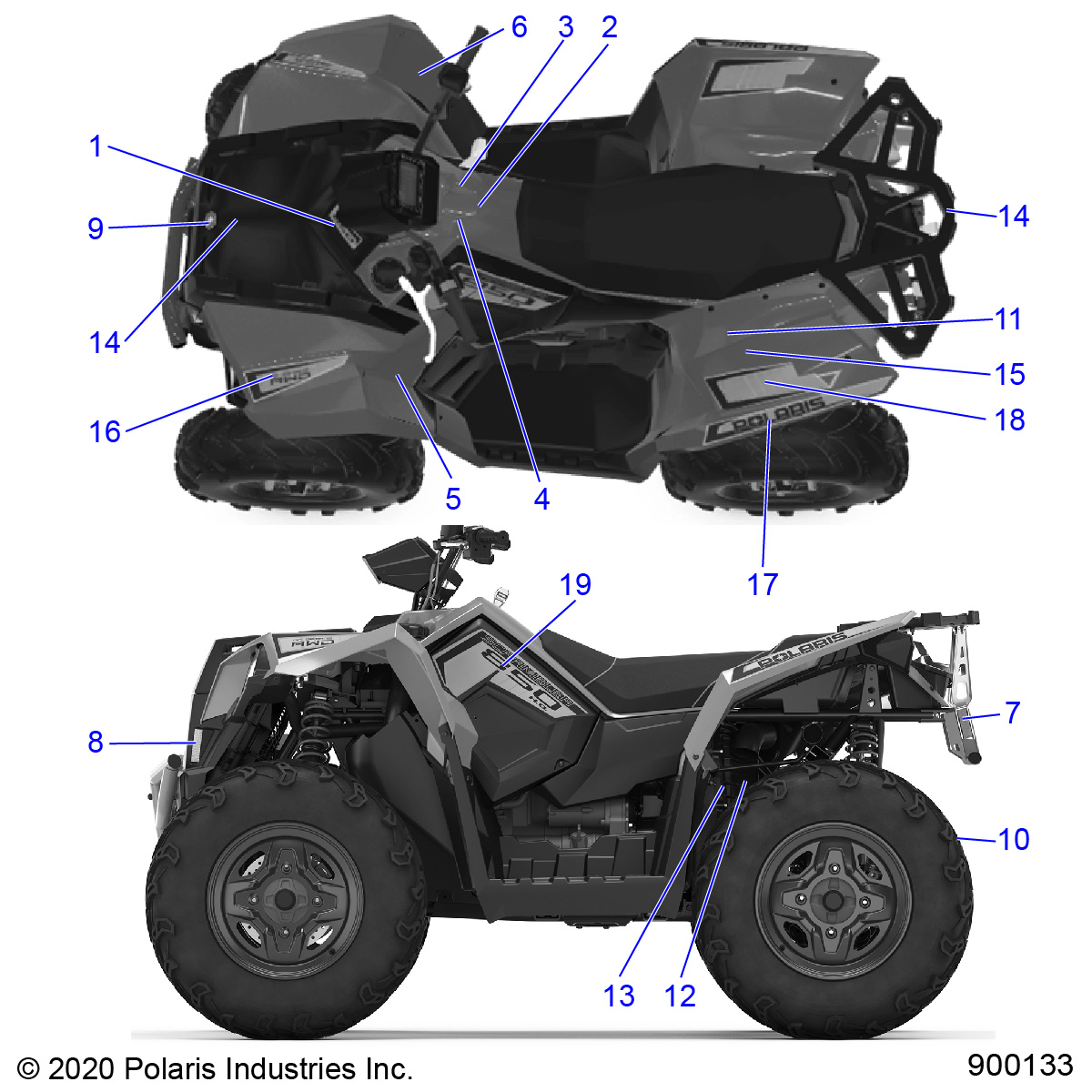 BODY, DECALS - A20SVA85A3 (900133-01)