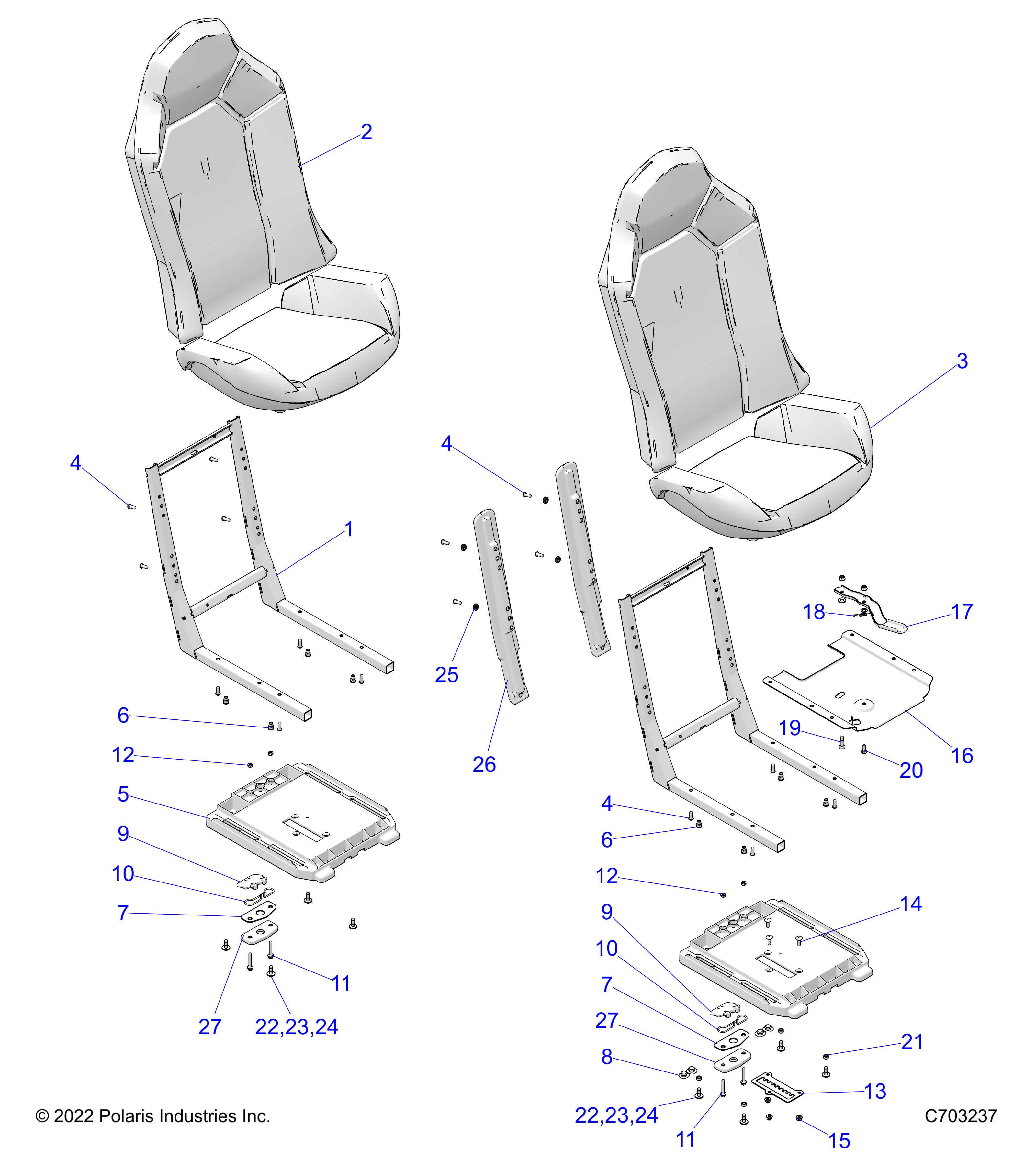 BODY, SEAT ASM. AND SLIDER - Z23N4E99NR (C703237)