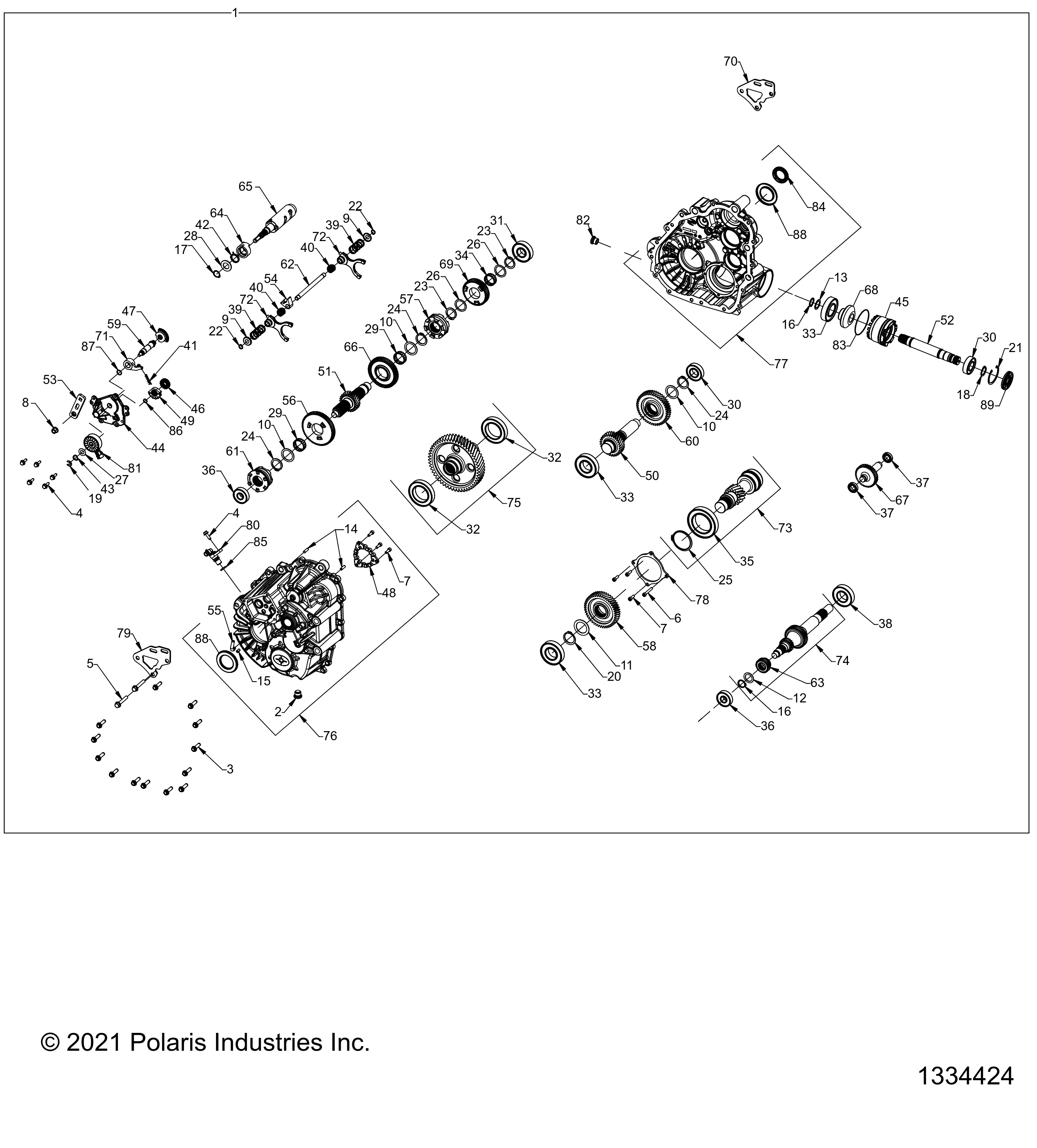 DRIVE TRAIN, MAIN GEARCASE INTERNALS - R22RSM99AG (1334424)