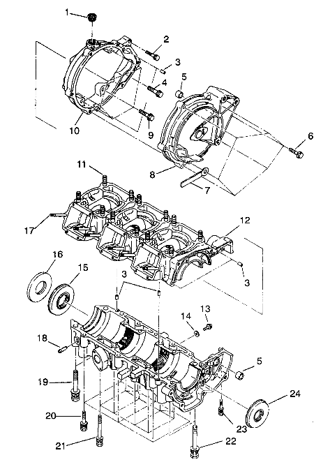 CRANKCASE ASSEMBLY SLT 750 B944170 (4925942594023A)