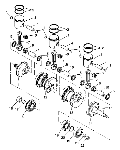 CRANKSHAFT & PISTON SLT 750 B944170 (4925942594025A)