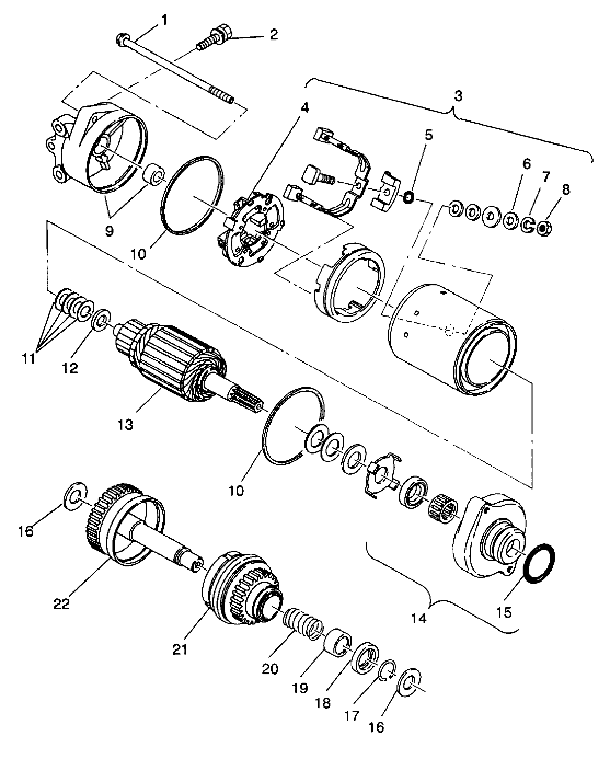 STARTING MOTOR ASSEMBLY SLT 750 B944170 (4925942594030A)