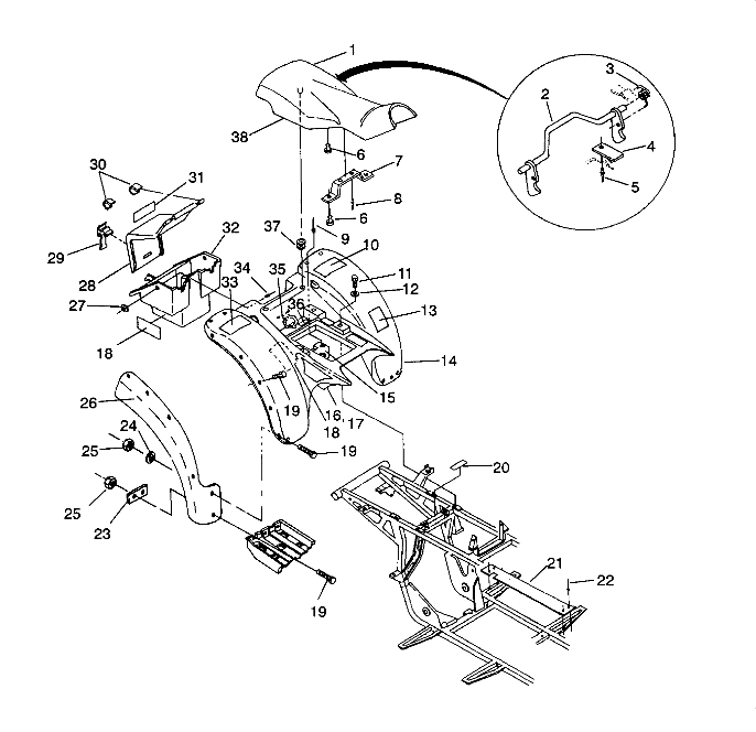 REAR CAB ASSEMBLY Sportsman 4X4 / W938039 (4926382638002A)