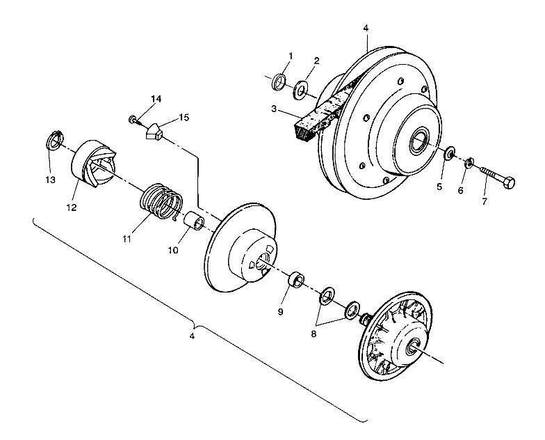 DRIVEN CLUTCH ASSEMBLY Sportsman 4X4 / W938039 (4926382638026A)