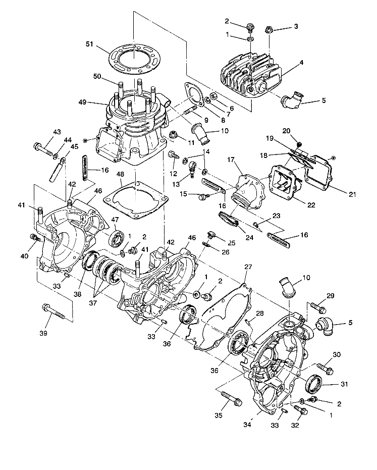 CRANKCASE and CYLINDER Sportsman 4X4 / W938039 (4926382638035A)