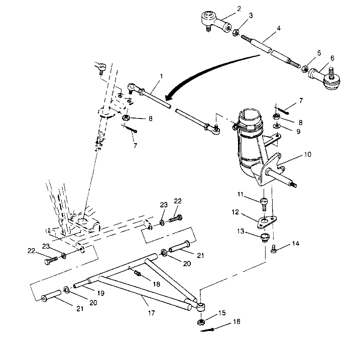 STEERING/A-ARM ASSEMBLY 2x4 300 W947530 (4926742674B006)