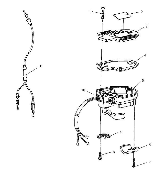 CONTROLS - THROTTLE ASM./CABLE 2x4 300 W947530 (4926742674B007)