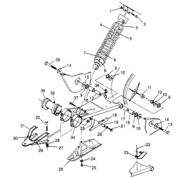 SWING ARM/SHOCK MOUNTING 2x4 300 W947530 (4926742674B009)