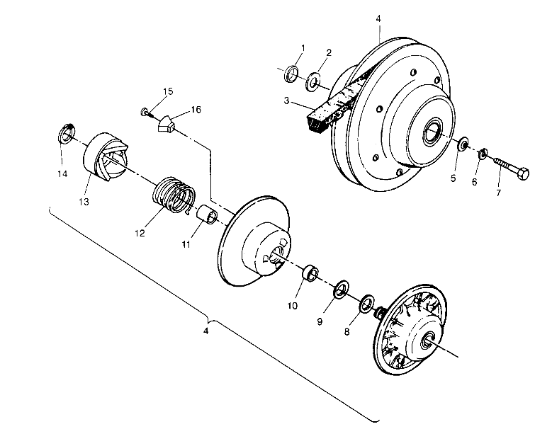 DRIVEN CLUTCH ASSEMBLY 2x4 300 W947530 (4926742674B011)