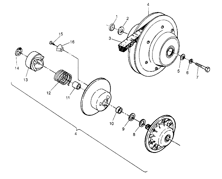 DRIVEN CLUTCH ASSEMBLY 2x4 400L W947540 (4926752675B011)