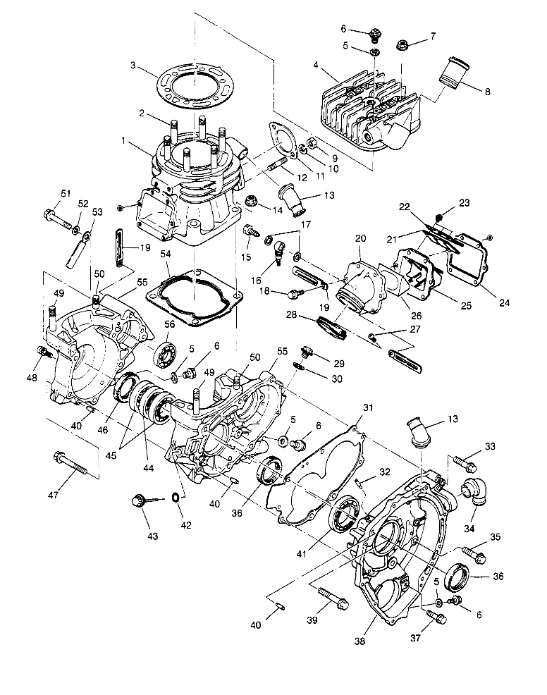 CRANKCASE and CYLINDER 2x4 400L W947540 (4926752675C007)