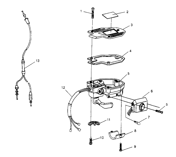 CONTROLS - THROTTLE ASM./CABLE 4x4 300 W948130 (4926762676B010)