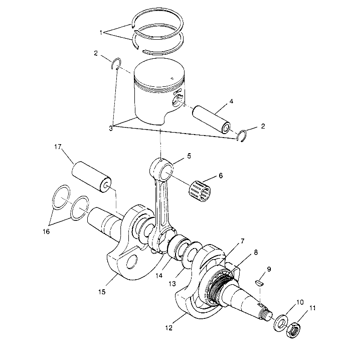 CRANKSHAFT and PISTON 4x4 300 W948130 (4926762676C011)