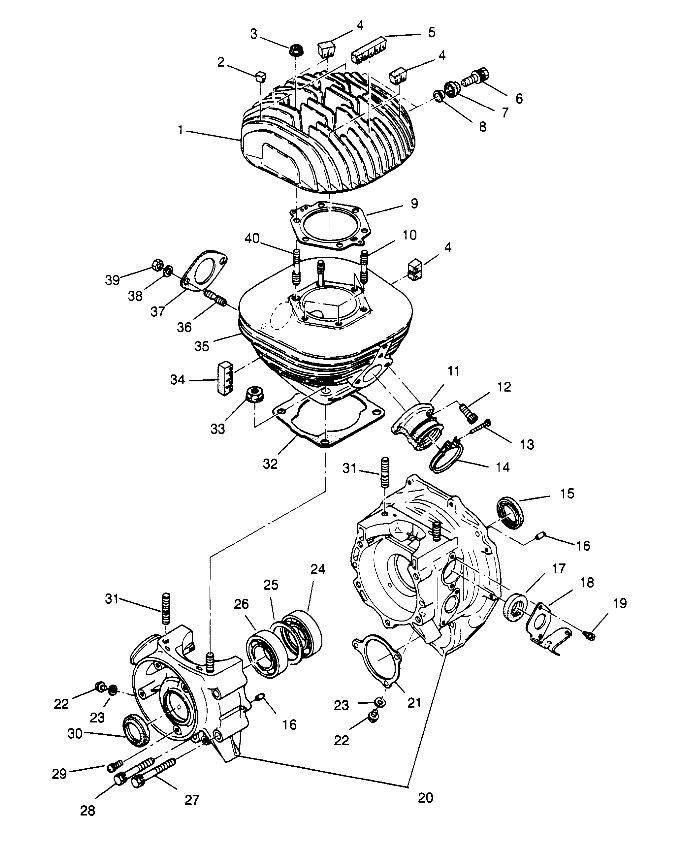 CRANKCASE and CYLINDER 4x4 300 W948130 (4926762676C012)