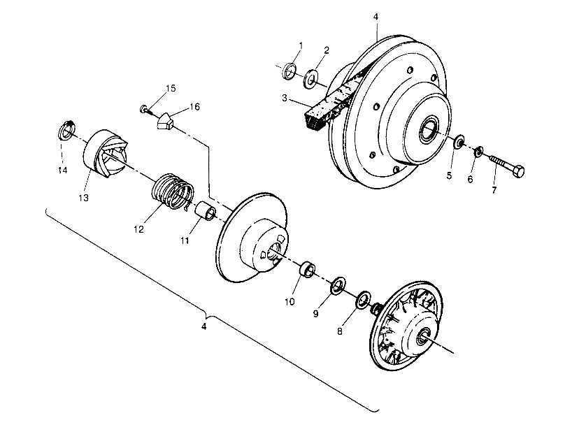 DRIVEN CLUTCH ASSEMBLY  4X4 400L W948140 (4926772677C002)