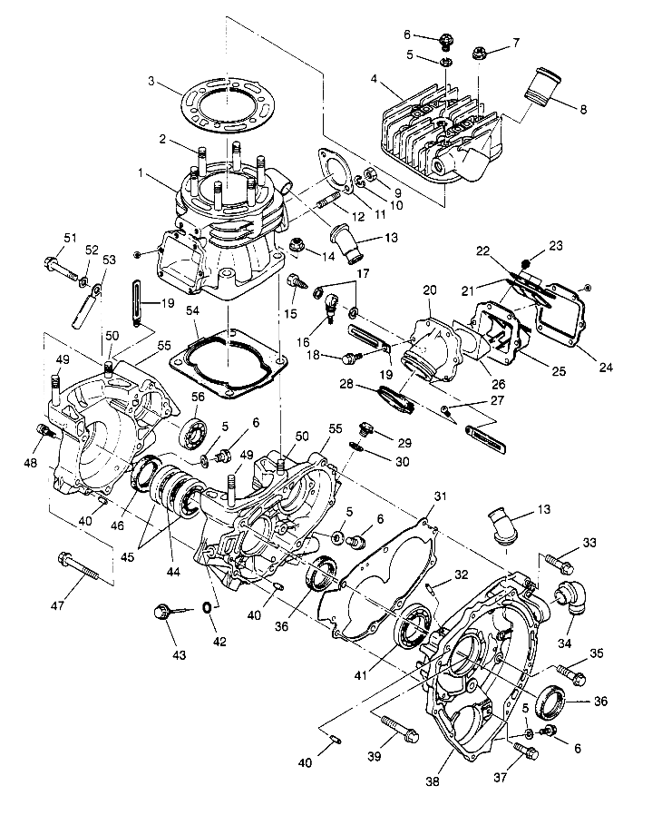 CRANKCASE and CYLINDER  4X4 400L W948140 (4926772677C011)