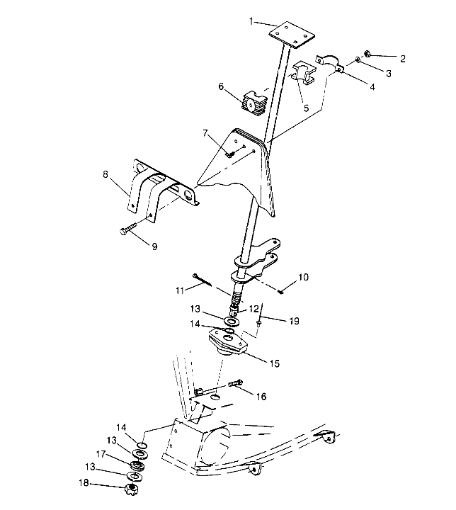 STEERING POST ASSEMBLY 6x6 300 W948730 (4926792679B009)