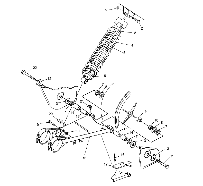 SWING ARM/SHOCK MOUNTING 6x6 300 W948730 (4926792679C003)