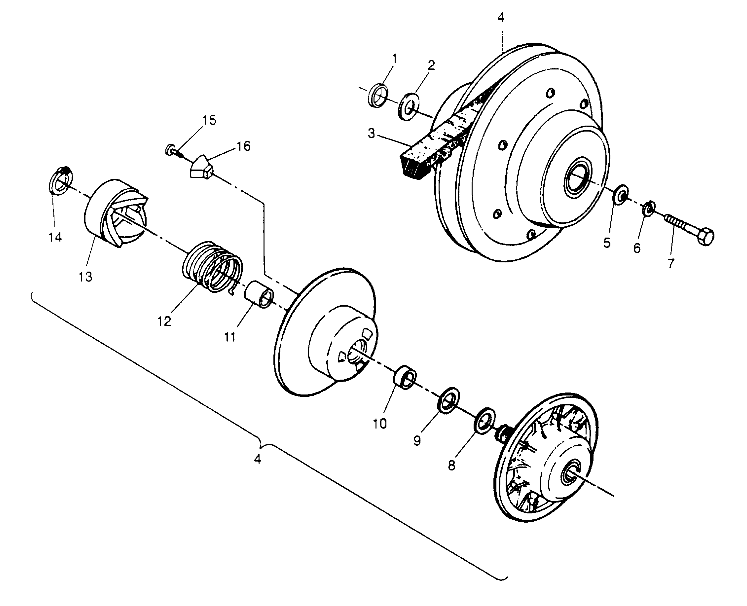 DRIVEN CLUTCH ASSEMBLY 6x6 300 W948730 (4926792679C006)