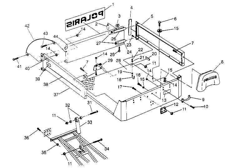 REAR BED MOUNTING 6x6 400L W948740 (4926802680A008)