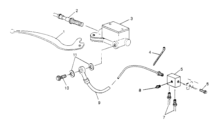 CONTROLS-RH MASTER CYLINDER/BRAKE LINE 6x6 400L W948740 (4926802680B013)