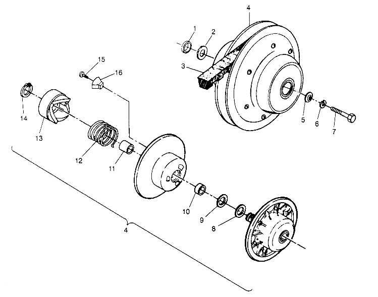 DRIVEN CLUTCH ASSEMBLY 6x6 400L W948740 (4926802680C008)