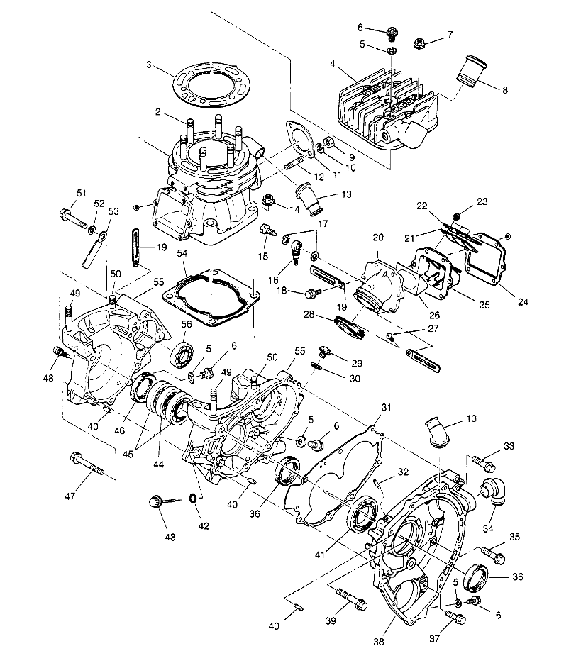 CRANKCASE and CYLINDER 6x6 400L W948740 (4926802680D005)