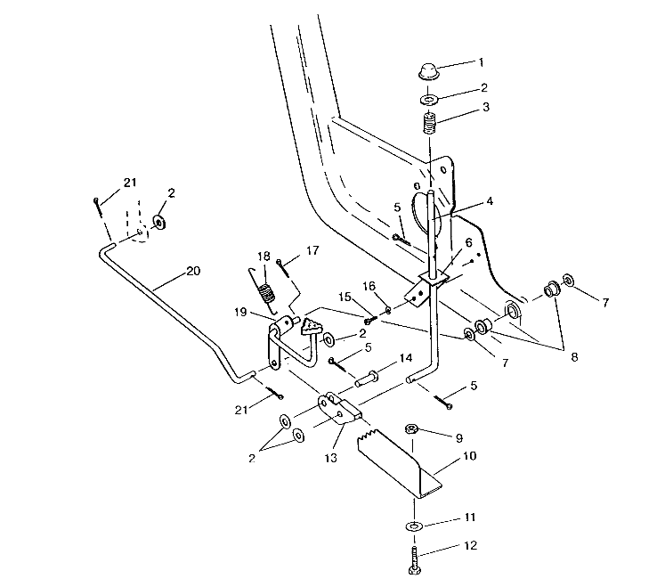 FOOT PEDAL and PARKING BRAKE ASSEMBLY 6x6 400L, SWEDISH S948740 and  NORWEG (4926812681004A)