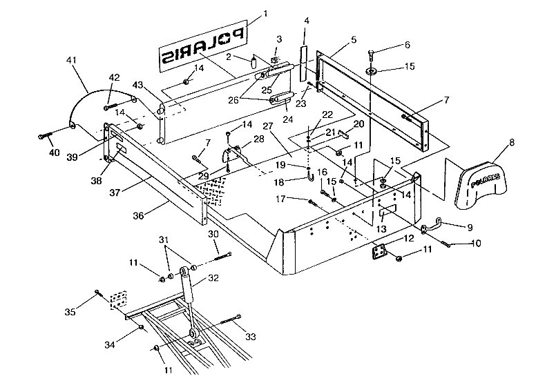 REAR BED MOUNTING 6x6 400L, SWEDISH S948740 and  NORWEGIAN N948740 (4926812681005A)