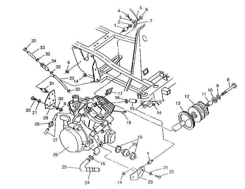 ENGINE MOUNTING 6x6 400L, SWEDISH S948740 and  NORWEGIAN N948740 (4926812681006A)