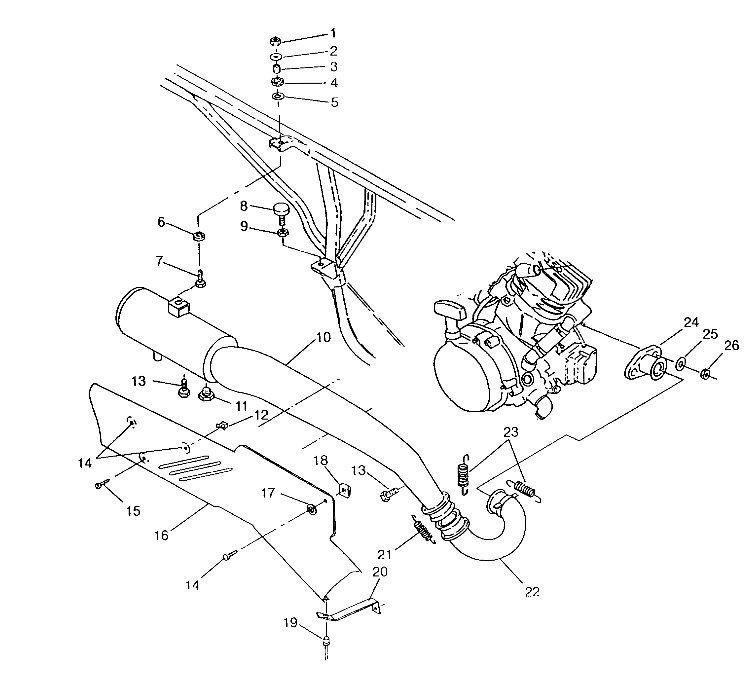 EXHAUST SYSTEM 6x6 400L, SWEDISH S948740 and  NORWEGIAN N948740 (4926812681008A)