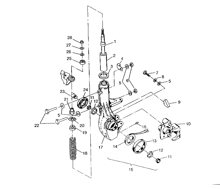 FRONT STRUT ASSEMBLY 6x6 400L, SWEDISH S948740 and  NORWEGIAN N948740 (4926812681016A)