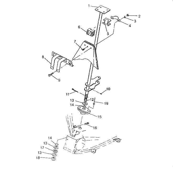 STEERING POST ASSEMBLY 6x6 400L, SWEDISH S948740 and  NORWEGIAN N948740 (4926812681020A)