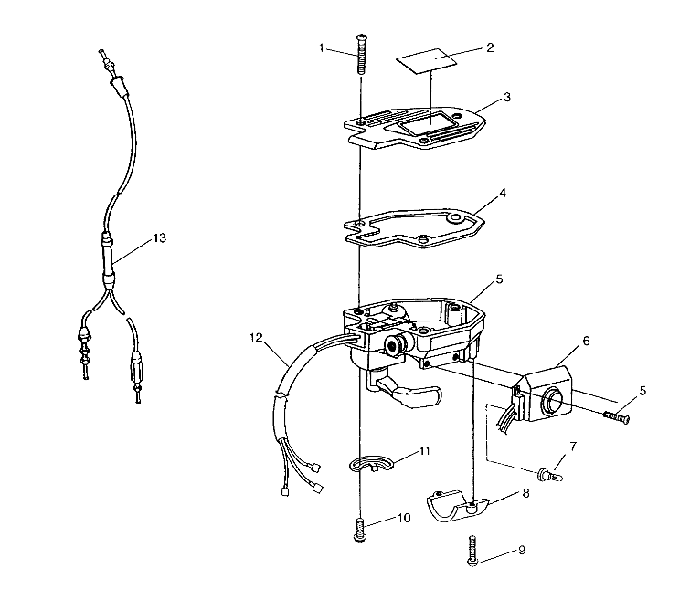 CONTROLS - THROTTLE ASM./CABLE 6x6 400L, SWEDISH S948740 and  NORWEGIAN N94 (4926812681022A)