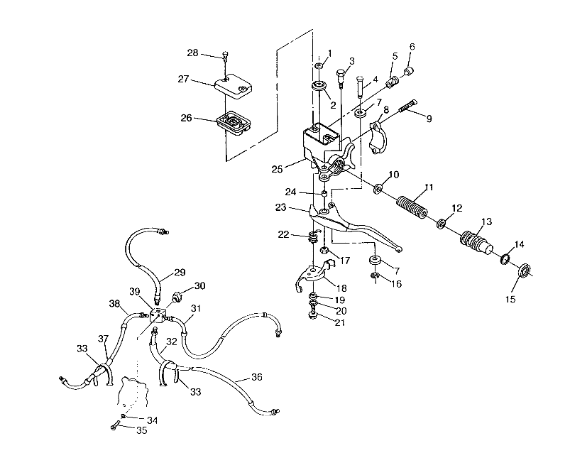 CONTROLS - MASTER CYLINDER/BRAKE LINE 6x6 400L, SWEDISH S948740 and  NORWEG (4926812681023A)