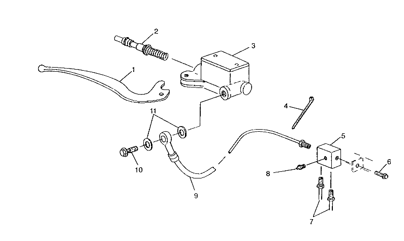 CONTROLS - RH MASTER CYLINDER/BRAKE LINE 6x6 400L, SWEDISH S948740 and  NOR (4926812681024A)