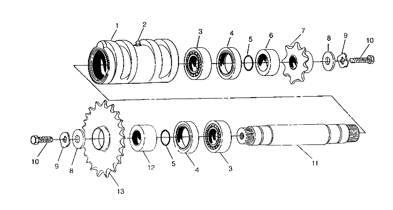 CENTER TIGHTENER ASSEMBLY 6x6 400L, SWEDISH S948740 and  NORWEGIAN N948740 (4926812681027A)