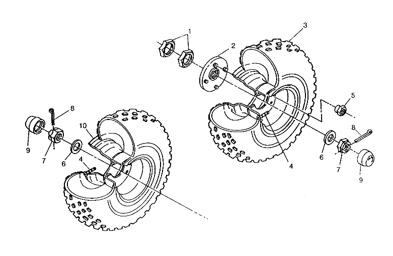 MIDDLE WHEEL ASSEMBLY 6x6 400L, SWEDISH S948740 and  NORWEGIAN N948740 (4926812681028A)