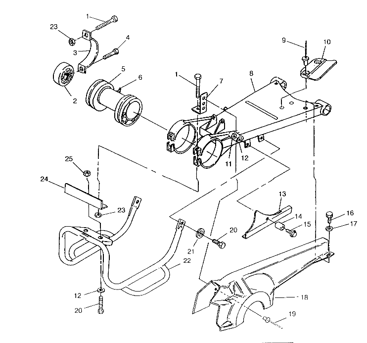 SWING ARM/GUARD MOUNTING 6x6 400L, SWEDISH S948740 and  NORWEGIAN N948740 (4926812681030A)