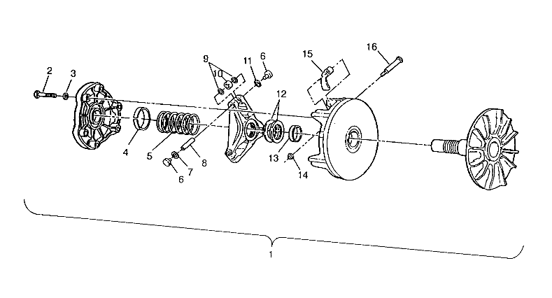 DRIVE CLUTCH ASSEMBLY 6x6 400L, SWEDISH S948740 and  NORWEGIAN N948740 (4926812681031A)