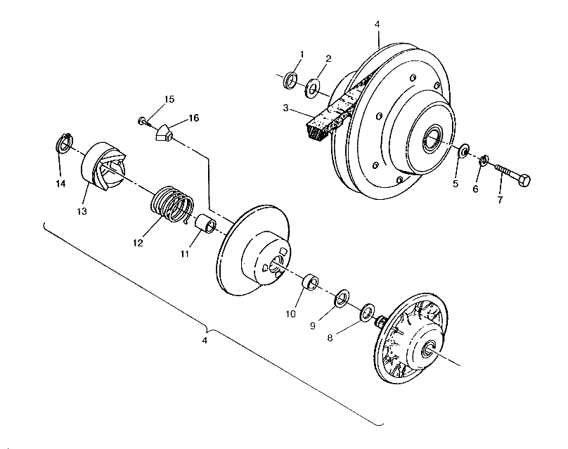 DRIVEN CLUTCH ASSEMBLY 6x6 400L, SWEDISH S948740 and  NORWEGIAN N948740 (4926812681032A)