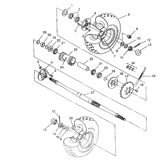 REAR WHEEL DRIVE ASSEMBLY 6x6 400L, SWEDISH S948740 and  NORWEGIAN N948740 (4926812681036A)