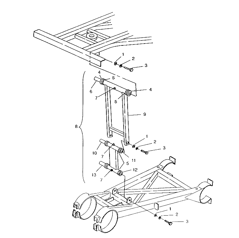 REAR STRUT STABILIZER ASSEMBLY 6x6 400L, SWEDISH S948740 and  NORWEGIAN N94 (4926812681037A)