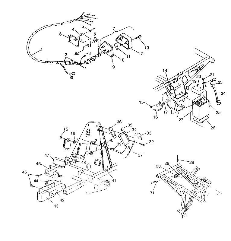 ELECTRICAL/TAILLIGHT ASSEMBLY 6x6 400L, SWEDISH S948740 and  NORWEGIAN N948 (4926812681039A)