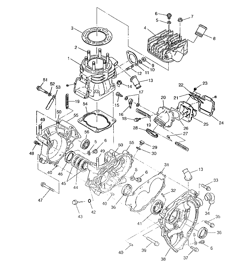 CRANKCASE and CYLINDER 6x6 400L, SWEDISH S948740 and  NORWEGIAN N948740 (4926812681047A)