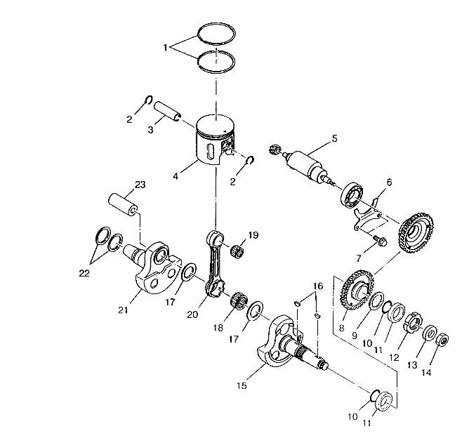 PISTON and CRANKSHAFT 6x6 400L, SWEDISH S948740 and  NORWEGIAN N948740 (4926812681049A)