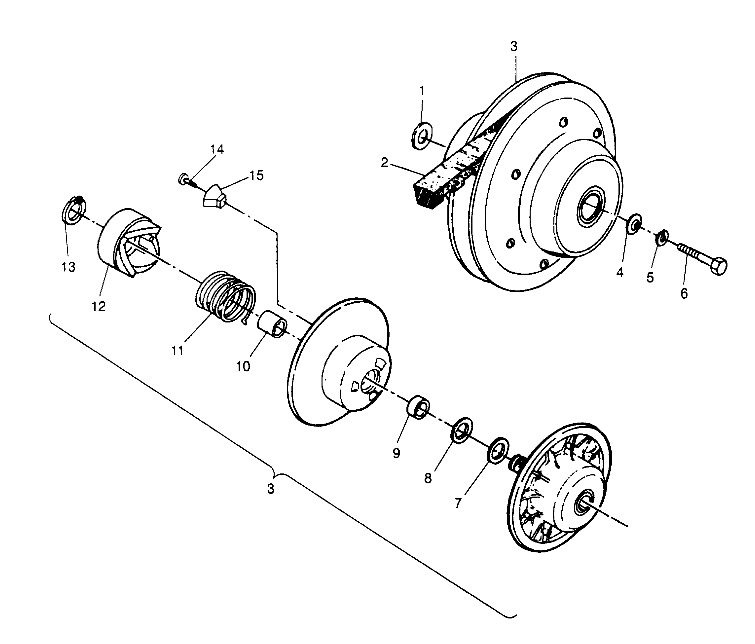 DRIVEN CLUTCH ASSEMBLY Trail Boss W948527 (4926822682B010)