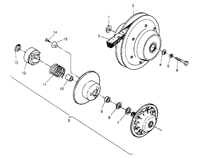 DRIVEN CLUTCH ASSEMBLY Trail Blazer W947221 (4926832683B010)