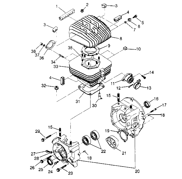 CRANKCASE and CYLINDER Trail Blazer W947221 (4926832683C005)